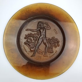 Vintage "Daum Nancy" Pate De Verre Plate C. 1970