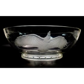 Verlys Art Deco French Glass Bowl w/ Eagles