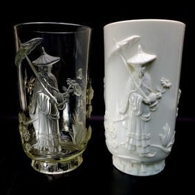 Pair of Verlys French Art Deco Art Glass Vases