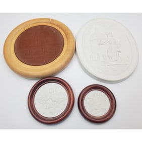 Lot of 4 Vintage Meissen Porcelain Plaques