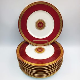 12 Antique Tiffany & Co Mintons Porcelain Plates