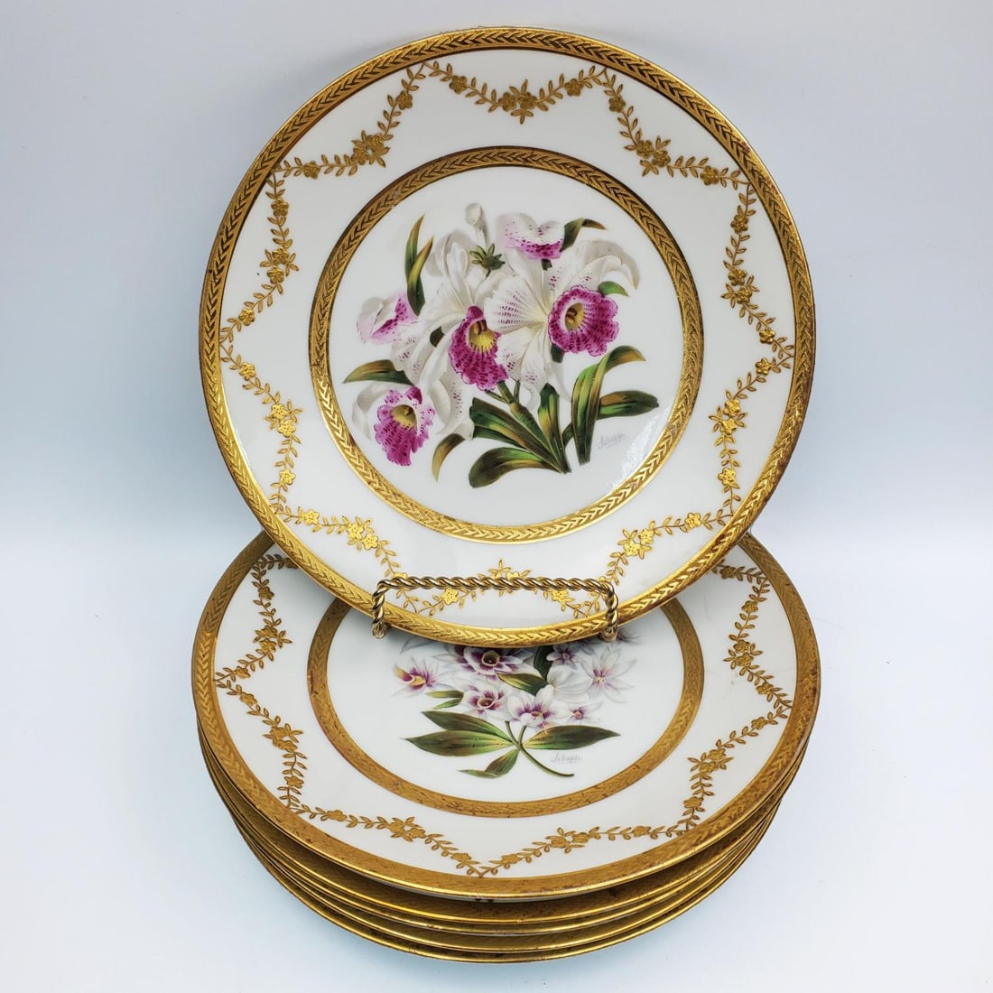 6 Antique French D&C Hand-Painted Porcelain Plates (1 of 7)