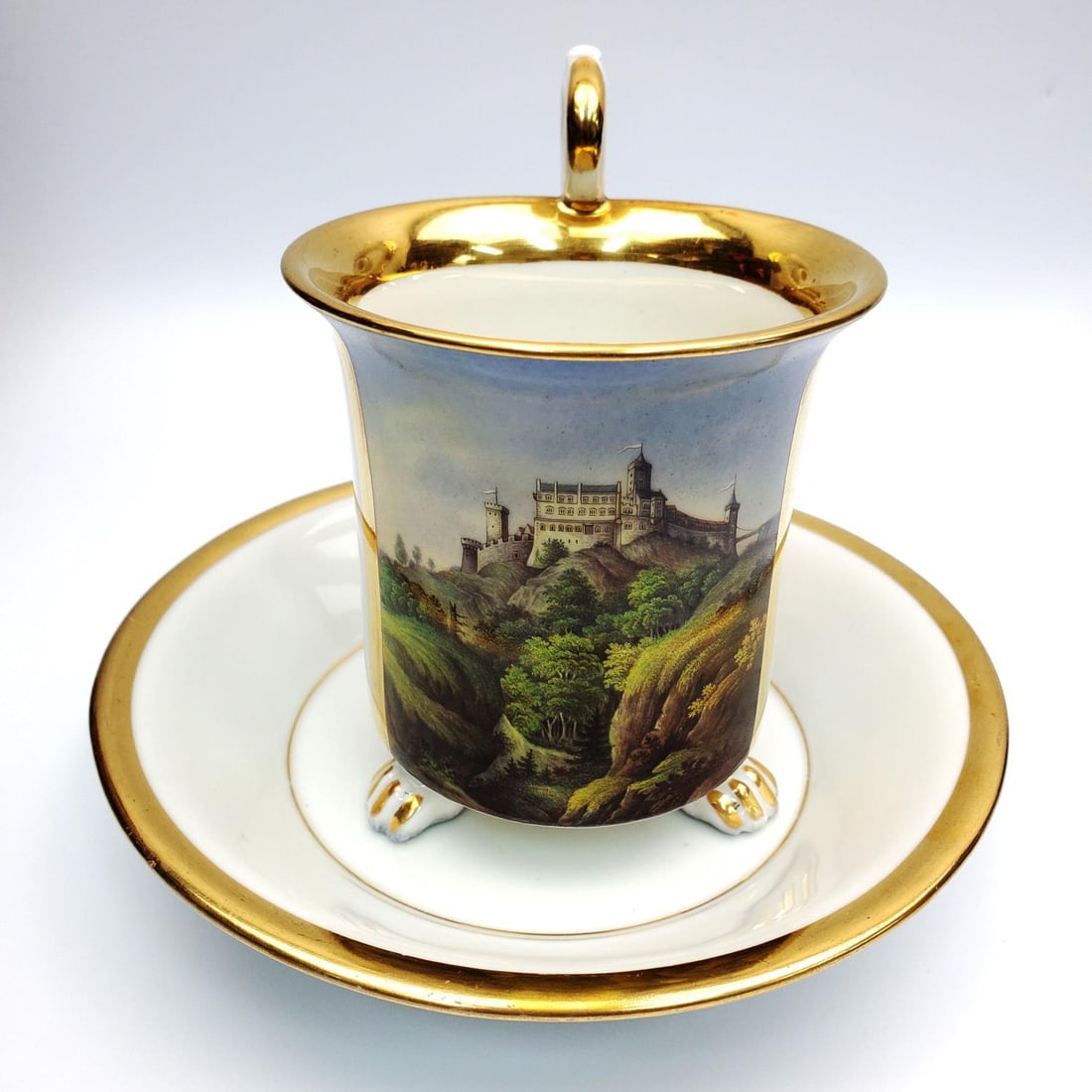 Russian or German Empire Porcelain Cup & Saucer (1 of 3)