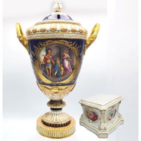 Lot of 2 German KPM Antique Porcelain Items