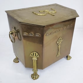 Antique Brass Coal Caddy
