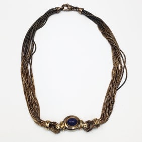 Rare Tiffany &Co Sterling Silver 18K Gold Necklace