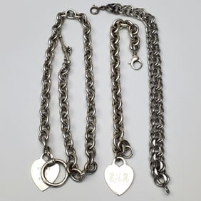 Tiffany & Co Sterling Silver Heart Toggle Bracelet