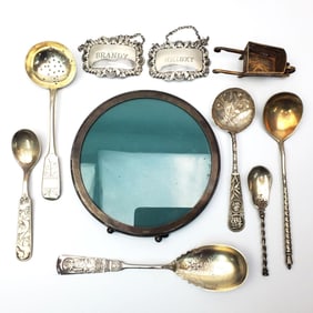 10 Sterling, Continental & Russian Silver Items