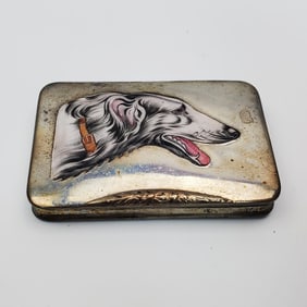 Antique Continental 800 Silver Pill Box w/ Enamel