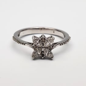 14K White Gold & Diamond Ring
