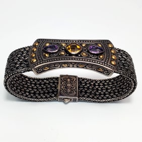 "Samuel Benham BJC" Sterling Silver Weave Bracelet