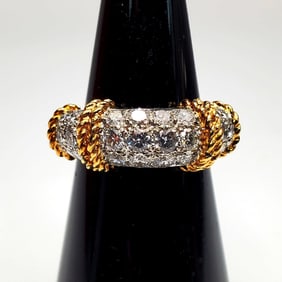 Vintage "Fred Paris" 18K Gold & Diamond Ring