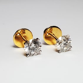 18K Gold & 2 CT T.W. Diamond Stud Earrings