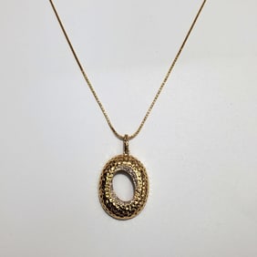 14K Gold & 0.05 Carat Diamond Pendant Necklace