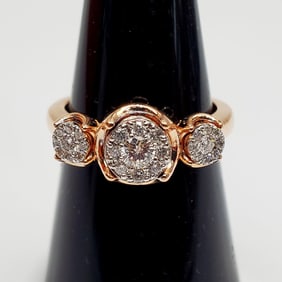 14K Rose Gold & Diamonds Ring