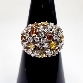 14K White Gold & Diamonds Ring