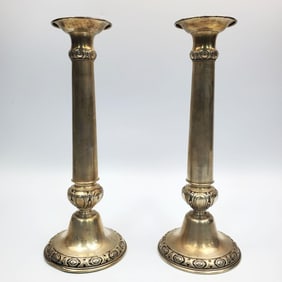 Pair Gorham Sterling Silver Weighted Candlesticks