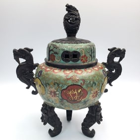 Signed Chinese Cloisonne Covered Sensor