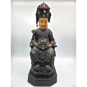 Antique 17th Century Chinese Carved Wood Figure