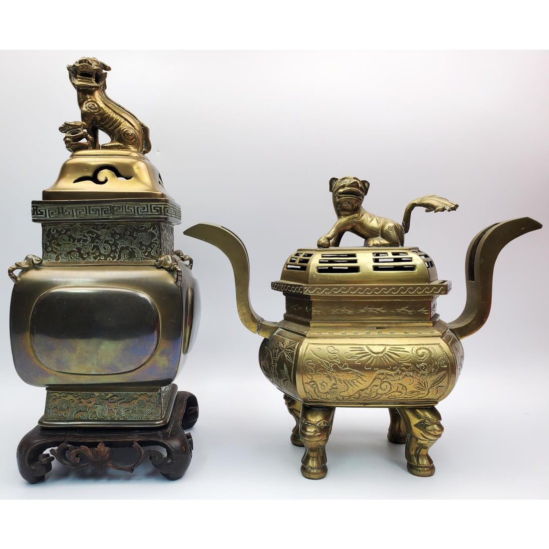 Antique Chinese Brass Covered Incense Burner (1 of 7)