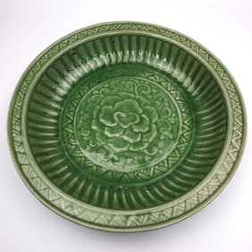 Antique Chinese Signed Celadon Bowl