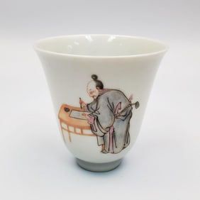 Chinese Signed Famille Rose Cup