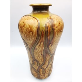 Unusual Vintage Glazed Pottery Vase