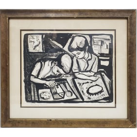 Irving Amen, American (1918-2011) Woodblock Print