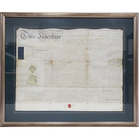Rare Antique Dated 1805 Indenture Legal Document