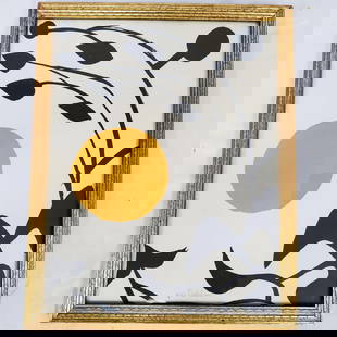 After Alexander Calder, American (1898-1976) Print: After Alexander Calder, American (1898-1976) Signed Print "Mobile to The Moon". Circa 1954. Pencil Signed Bottom Middle. Framed Under Glass. Has Not Been Examined Out of Frame. Condition: Generally Ve