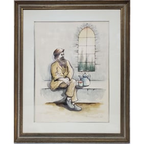 Zvi Livni, Israeli (1906-1987) Watercolor Painting