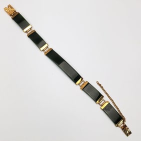 Low Karat Gold & Jade Bracelet