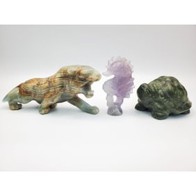 Lot of 3 Carved Stone Items