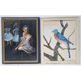 Lot of 2 Signed Paintings, Oil on Canvas