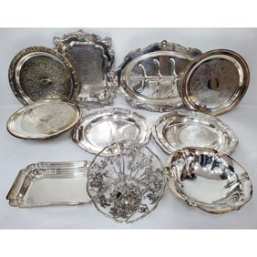 Lot of 9 Silver-Plated Items