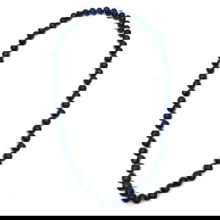 Lapis Lazuli Beaded Necklace: Lapis Lazuli Beaded Necklace. Condition: Generally Very Good. Dimensions: L-25". Gross Weight: 90.3g. Provenance: From a Long Island, NY Home. Please note the absence of a Condition Report does not im