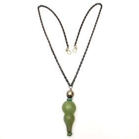 Probably Jade Pendant w/ Silver Chain