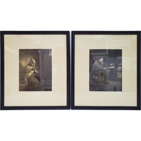 Lot of 2 Antique Hand Signed Early Photographs