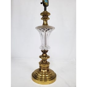 Vintage Cut Glass & Brass Table Lamp