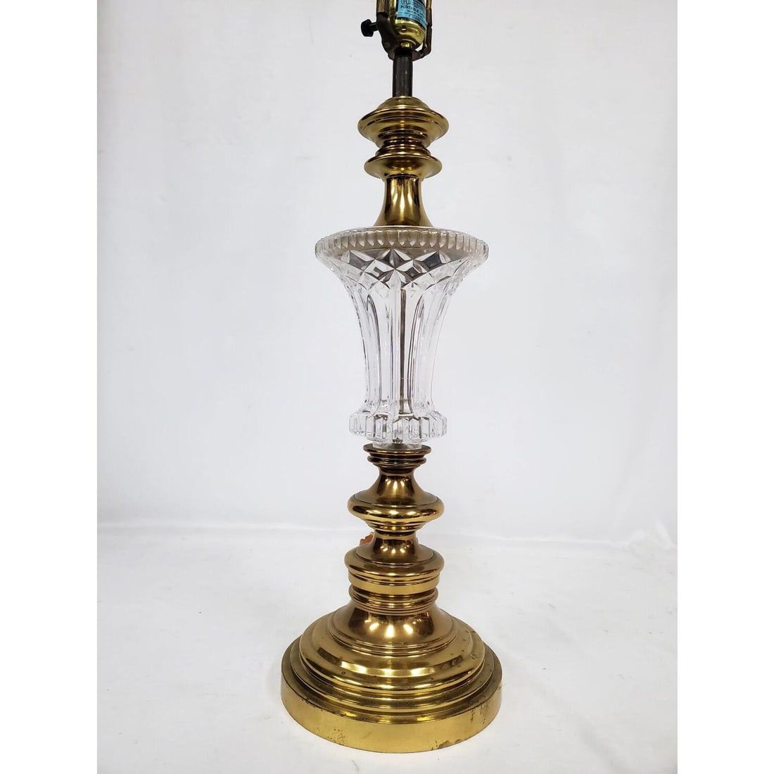 Vintage Cut Glass & Brass Table Lamp (1 of 3)