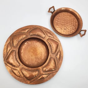 Lot of 2 Hand Hammered Copper Items