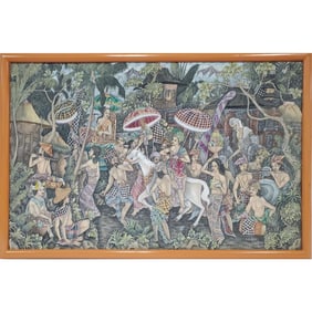 Fine Signed Balinese Painting, Oil on Canvas