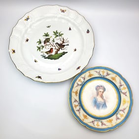 Large Herend Porcelain "Rothschild Bird" Platter