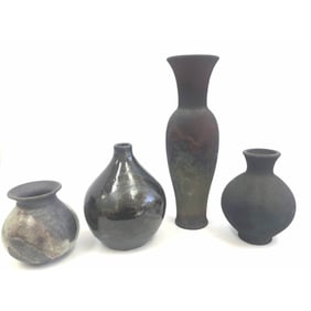 Lot of 4 Interesting Vases of Various Sizes