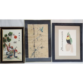 Lot of 3 Chinese Framed Artworks