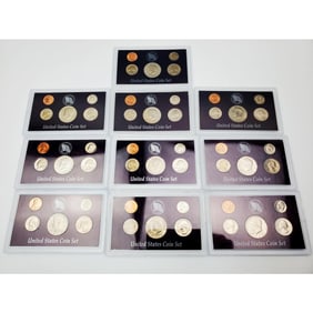 Lot of 10 United States Coin Sets in Original Case