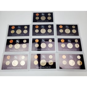 Lot of 10 United States Coin Sets in Original Case