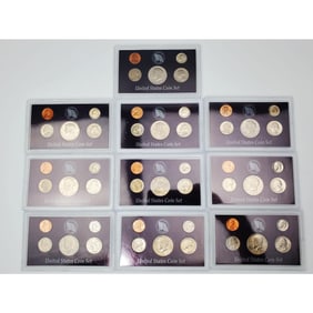 Lot of 10 United States Coin Sets in Original Case