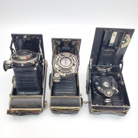 Lot of 3 Vintage Folding Cameras