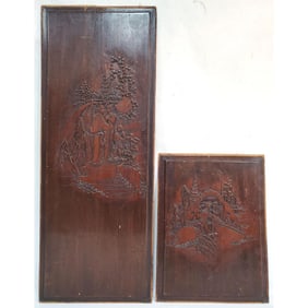 Lot of 2 Japanese Wood Carvings